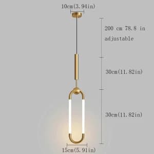 زیباترین چراغ‌های آویز LED به شکل حلقه و بیضی روی قاب استوانه‌ای کشیده فلز و اکرولیک/چراغ آویز سقفی، چراغ جزیره و ناهارخوری،آویز نوری باکس کابینت، اویز دو تایی کنار تختخواب، چراغ آویز اتاق نشیمن 