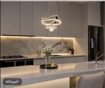 جدیدترین لوستر اتاق خواب دخترانه با اویز گل زیبا قطر 50 سانت با نور ال ای دی سه حالته کد 4148 