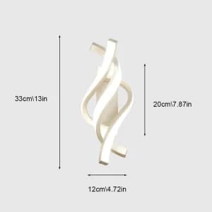 چراغ دیواری LED مدل مارپیچ ؛ چراغ دیواری مدرن سفید با طراحی خطی، مناسب برای اتاق خواب (کنار تخت)، نشیمن، راهرو، بالکن و راه‌پله کد 3012 