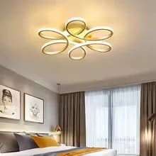 چراغ سقفی با پایه کم‌ارتفاع، چراغ LED روکار، رنگ طلایی،50 سانتی‌متر، مناسب روشنایی منزل کد 2751