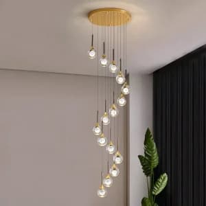 لوستر آویز تک شعله تا دوپلکسی کریستالی قطره لوکس LED مناسب اتاق نشیمن / راهرو و دوپلکس و ویلا /روشنایی دوبلکس مارپیچی راه پله و جزیره و ناهارخوری و اتاق خواب 
