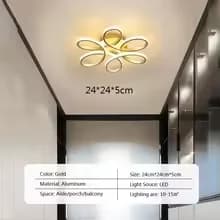 چراغ سقفی با پایه کم‌ارتفاع، چراغ LED روکار، رنگ طلایی،50 سانتی‌متر، مناسب روشنایی منزل کد 2751