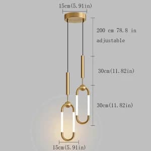 زیباترین چراغ‌های آویز LED به شکل حلقه و بیضی روی قاب استوانه‌ای کشیده فلز و اکرولیک/چراغ آویز سقفی، چراغ جزیره و ناهارخوری،آویز نوری باکس کابینت، اویز دو تایی کنار تختخواب، چراغ آویز اتاق نشیمن 