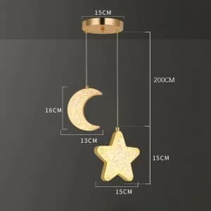 لوستر و چراغ آویز ماه و ستاره وارداتی برای کنارتختخواب و سیسمونی نوزاد و اتاق کودک و نوجوان 